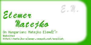elemer matejko business card